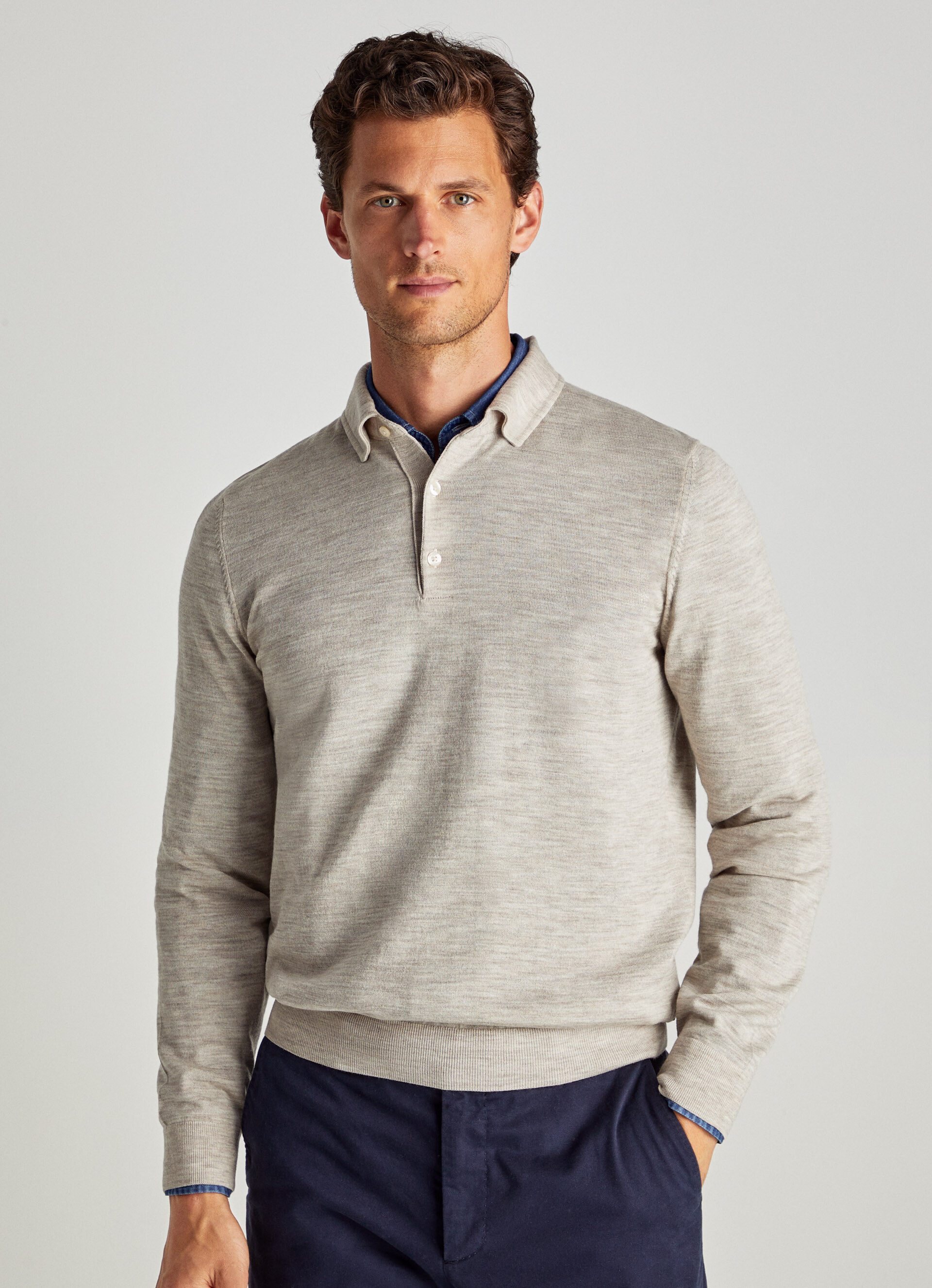 Polos Façonnable  Polo Yachting Manches Longues Marine Homme