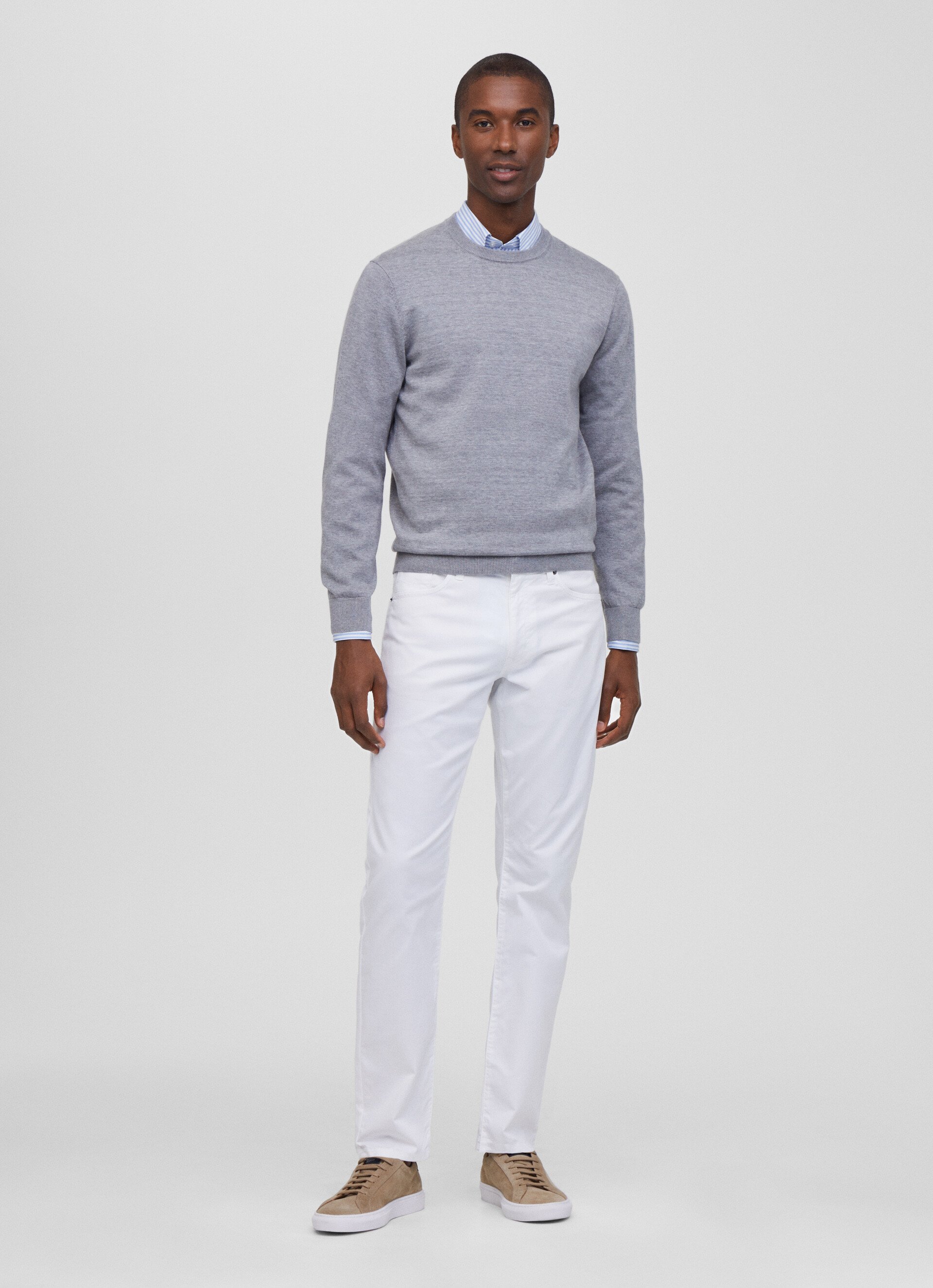 REGULAR FIT GABARDINE TROUSERS